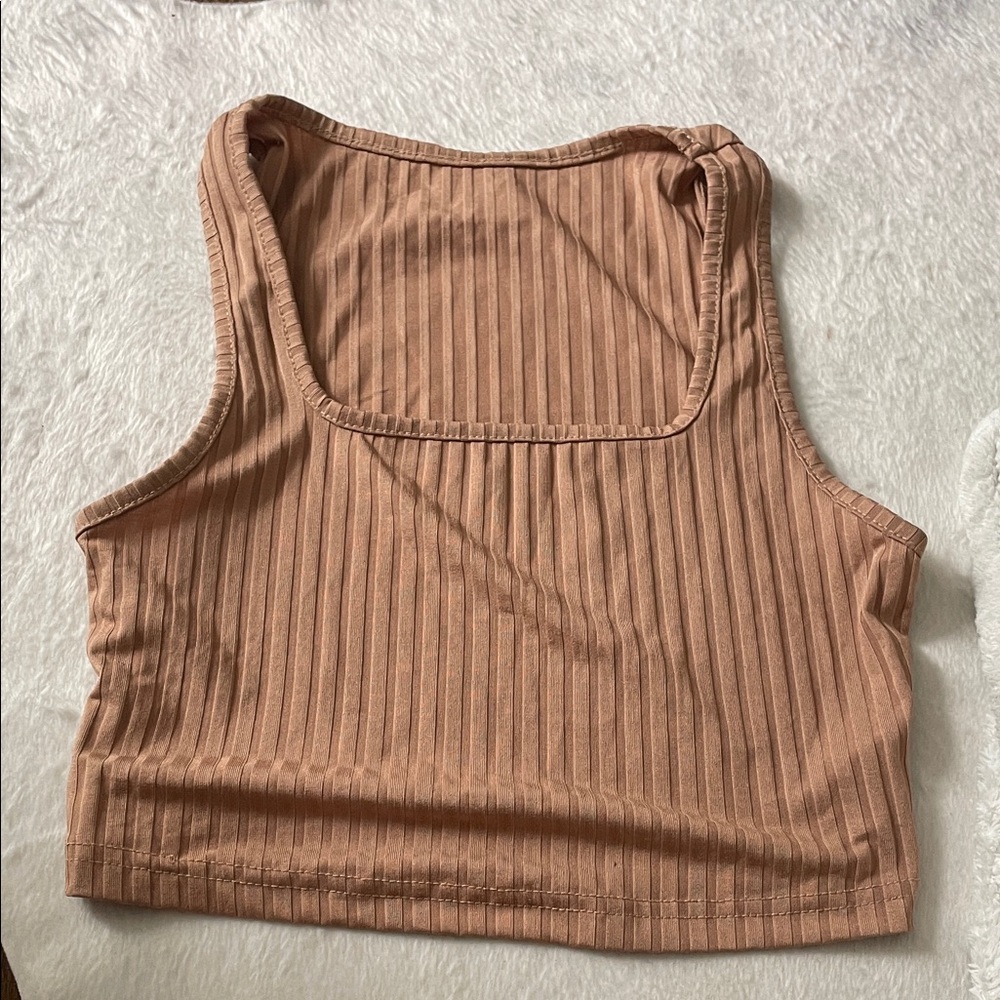 Ribbed Tan Women's Crop Top